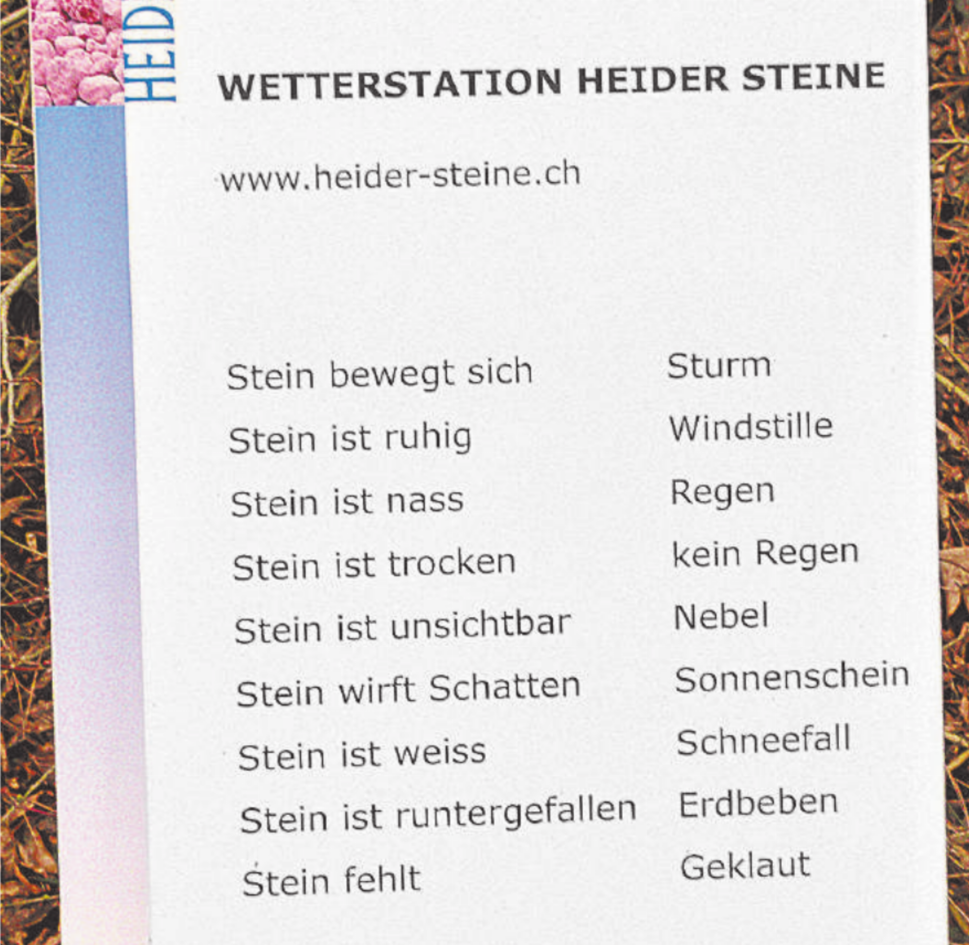 Kuriosität und Sinneserfahrung am Wegrand