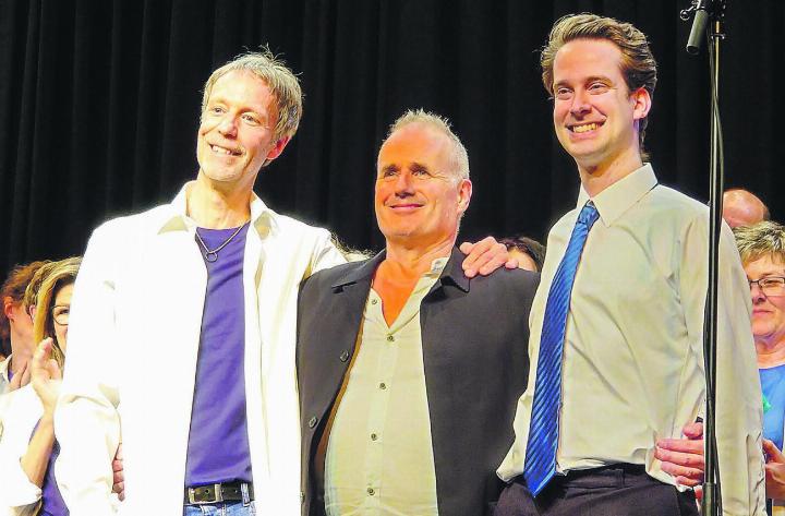 Die drei engagierten Dirigenten Andreas Utzinger, Paul Erkamp und Reto Schärli (von links). Bild: zvg