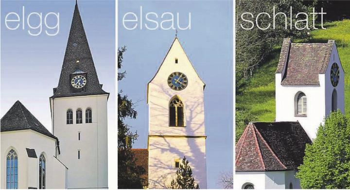 Die drei zur Evangelisch-reformierten Kirchgemeinde Eulachtal gehörenden Kirchen. Archivbild: EAZ