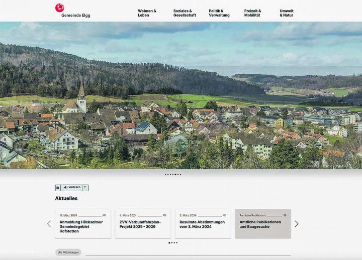 Die neue Elgger Website wartet mit vielen Neuerungen und einer übersichtlichen Struktur auf. Bild: elgg.ch