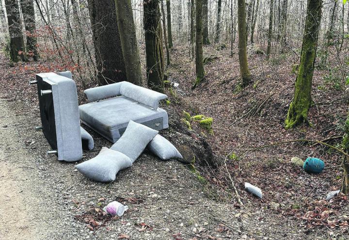 Sperrmüllentsorgung im Zünikerwald: Wo sind wir angelangt!? Leserbild: Otto Fisch, Aadorf