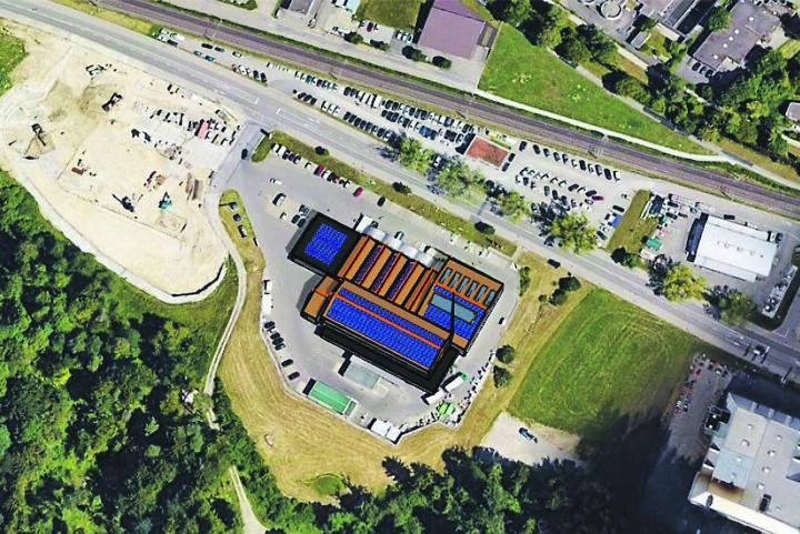 Die künftige Solaranlage auf dem Dach der Landi Eulachtal. Visualisierung: zvg