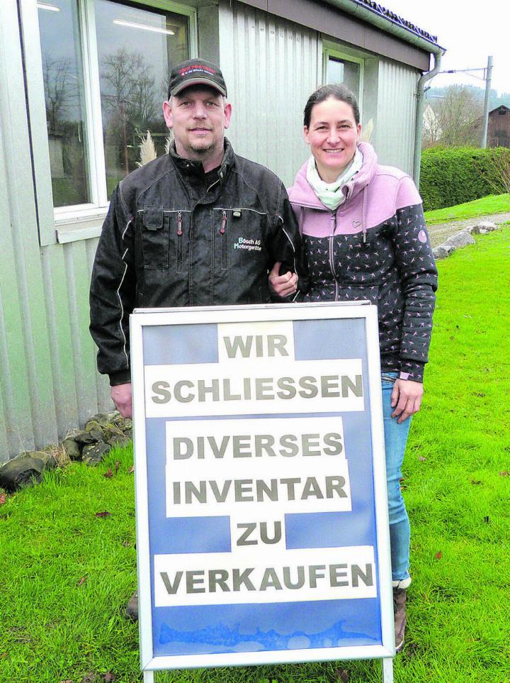 Martin Bösch und Nadine Huber beenden ihre Selbständigkeit in Guntershausen. Bild: Kurt Lichtensteiger