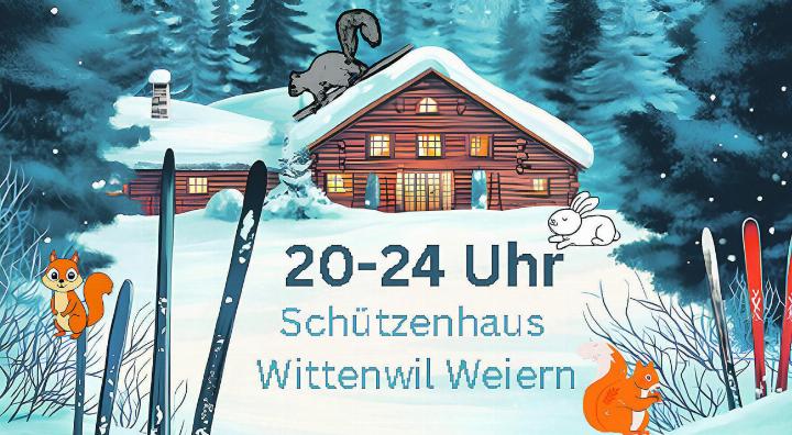 Screenthot-Ausschnitt aus dem Einladungsflyer zur Après-Ski Party im Schützenhaus Wittenwil-Weiern. Bild: RED