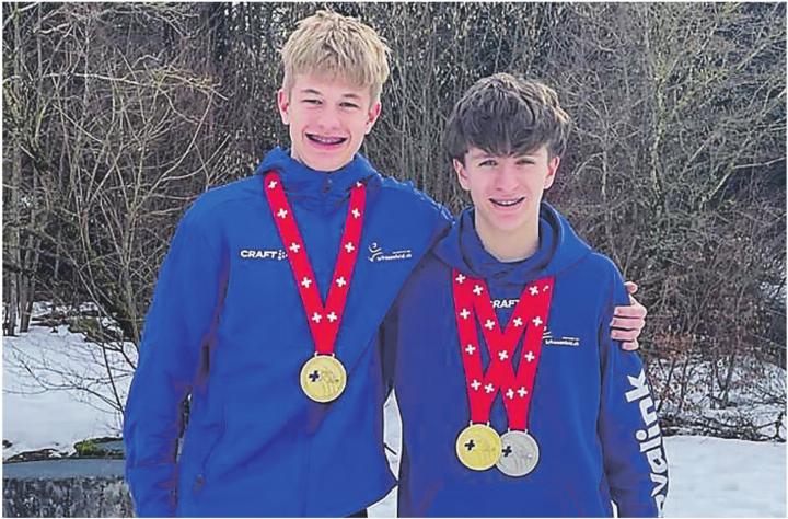 Die Medaillengewinner Jon Zahnd (l.) und Sven Storchenegger. Bild: zVg