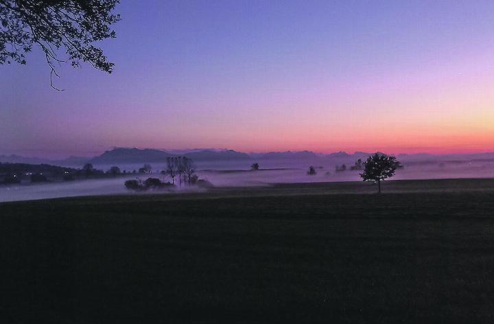 Nebel steigt auf über den Feldern von Hitzkirch. Leserbild: Brigitte Ostertag, Elgg