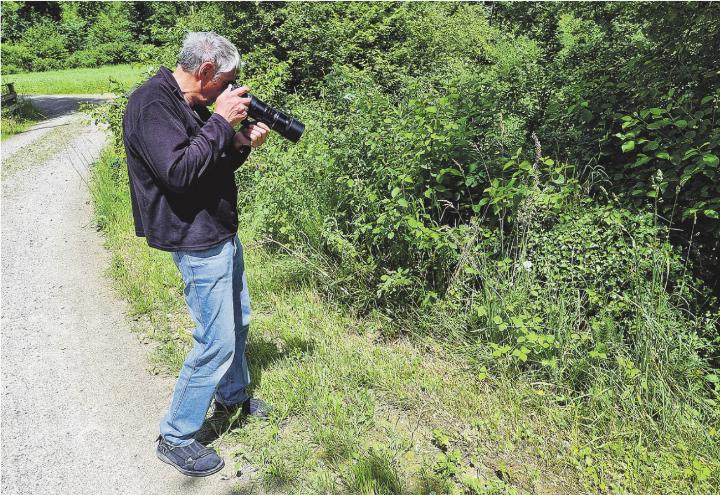 Wilfried Eggenberger ist mit der Kamera in seinem Element. Bild: Kurt Lichtensteiger