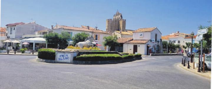 Die Stadt Saintes-Maries-de-la-Mer befindet sich in der Camarque am Mittelmeer. Dort sind die weissen Camarque-Pferde zu Hause, die zum Teil auch wild leben. Daher der Rösslikreisel. Leserbild: Kerstin und Michel Cuendet, Elgg