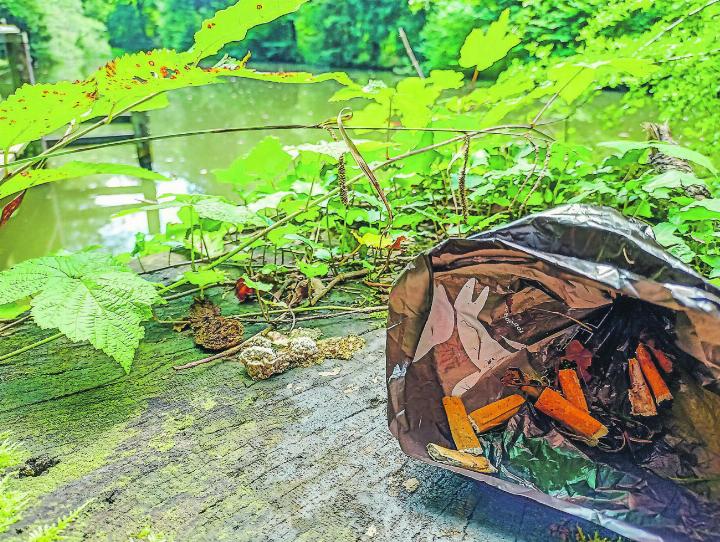 Beim Spaziergang zum Fahrenbach (Naturschutzgebiet) das Hundekotsäcklein noch zusätzlich gefüllt. Leserbild: Irène Schweizer, Elgg