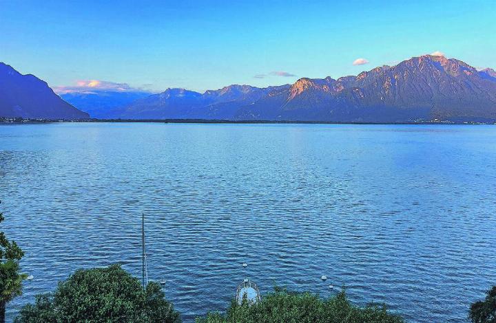 Morgenstimmung am Genfersee in Montreux. Bild: Bettina Sticher, Winterthur