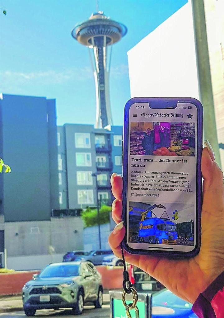Dank App auch in Seattle (USA) immer informiert. Danke. Leserbild: Ramona Egli, Elgg