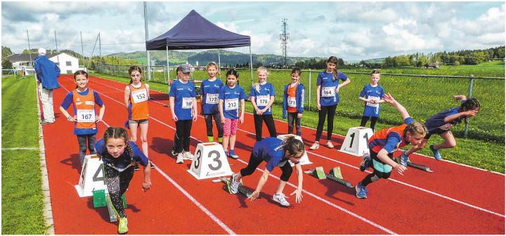 Start zum 60-Meter-Lauf. Bild: Kurt Lichtensteiger