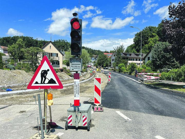 Die Baustelle auf dem südlichen Abschnitt der Bergstrasse war für die Verkehrsteilnehmer eine Herausforderung.