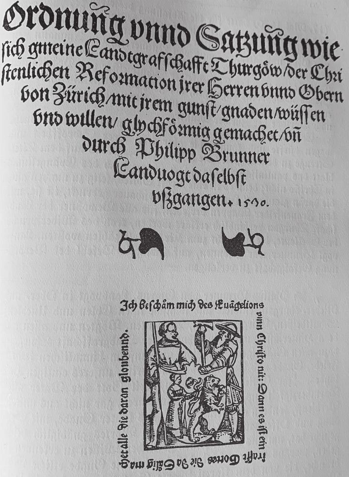 Titelblatt zum Reformationsmandat des Landvogts Philipp Brunner im Jahre 1530. Bild: zVg