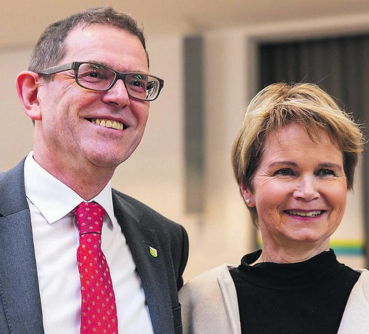 Jakob Stark (SVP) und Brigitte Häberli (Die Mitte) wiedergewählt. Bild: Raffael Soppelsa