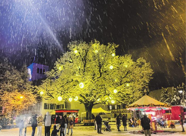 Schneegestöber am Elgger Chlausabig. Leserbild: Claudia Müller-Conte, Elgg