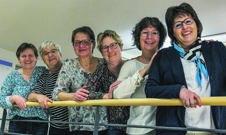 Der vorläufig verbleibende Vorstand mit Brigitte Brunner, Theres Spiranelli, Iwona Frei, Sandra Sidoli, Anita Mazenauer und Sandra Sax (von links). Bild: zvg