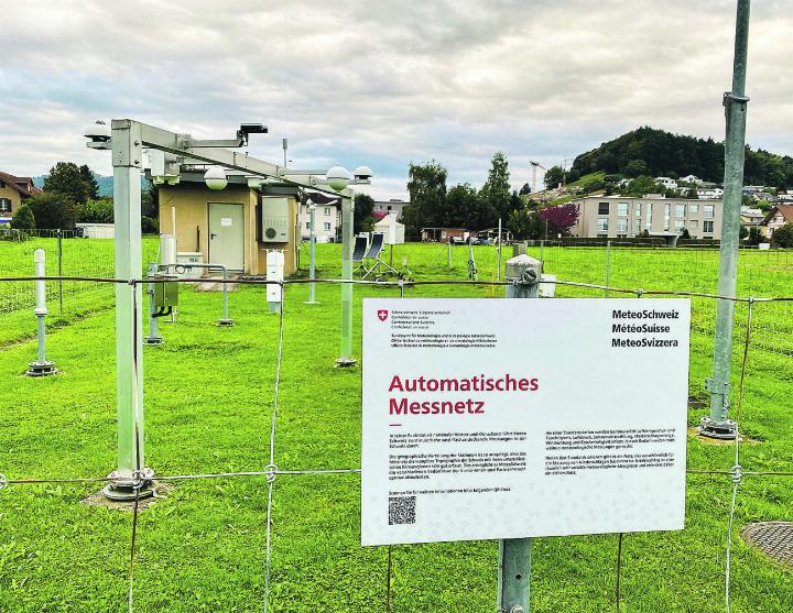 Die automatische Wetterstation in Aadorf/Tänikon ist Teil des meteorologischen Netzwerks von MeteoSchweiz. Bild: Markus Koch