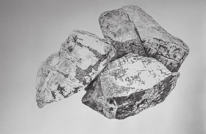 Minerale, 2023. Zeichnung auf Papier, 91,5×136,5cm. Ein Werk von Othmar Eder unter vielen, die im Naturmuseum Thurgau zu sehen sind. Bild: zVG