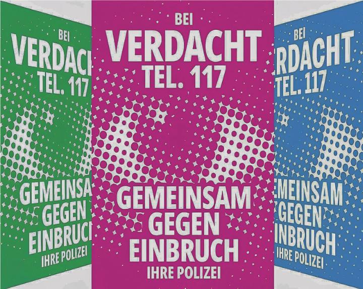Die Kampagne «Bei Verdacht Telefon 117 – Gemeinsam gegen Einbruch» ruft die Polizei die Bevölkerung dazu auf, aufmerksam zu sein und Verdächtiges unverzüglich zu melden. Bild: zVg