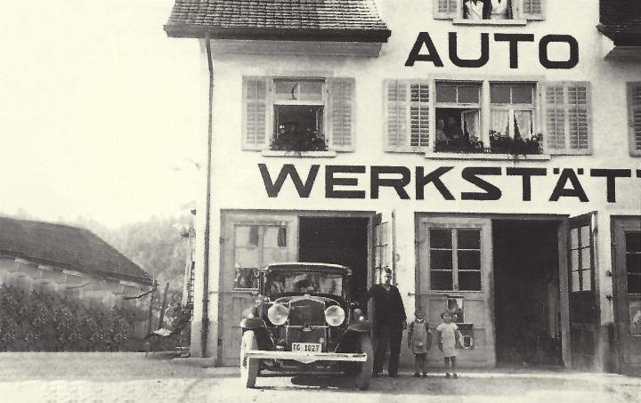 Anfänge als Autogarage in der Nähe des Primarschulhauses.