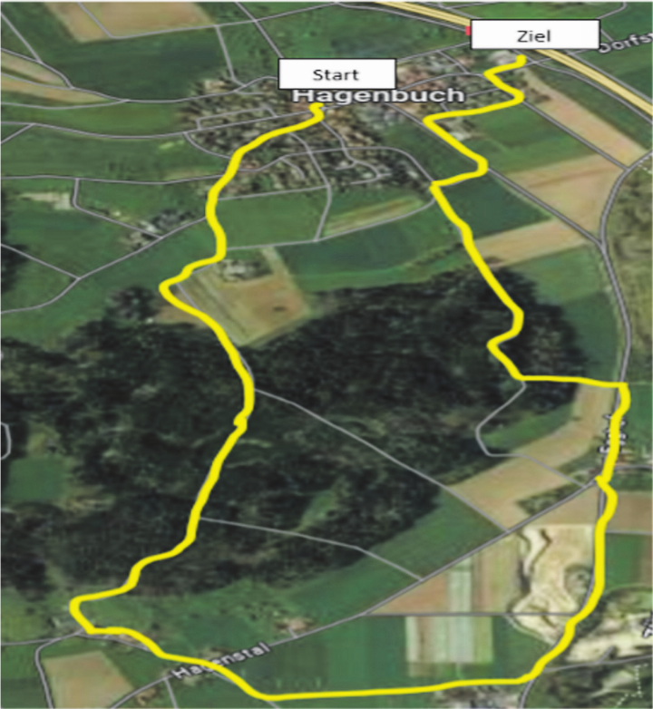 Die Route des gemeinsamen Spaziergangs in Hagenbuch. Bild: zVg