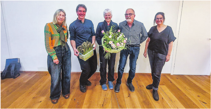 Der erneut gewählte Vorstand: Barbara Gut, (v.l.n.r.), Hannes Fritz, Annelies Meier, Peter Trüb und Präsidentin Sabine Stindt Rhiner.