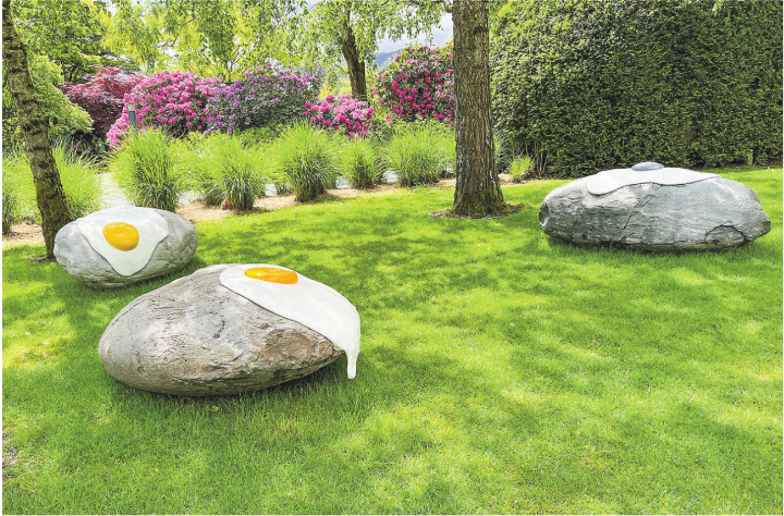 Skulptur «Fried Eggs» von Peter Anton im Enea Baum-Museum in Jona. Leserbild: Irene Hess, Elgg