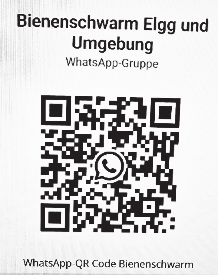 WhatsApp-QR-Code Bienenschwarm. Bild: bienen-elgg.ch