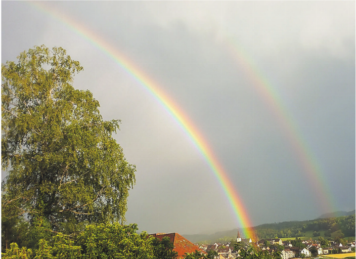 Der Regenbogen – die Versöhnung mit der Menschheit. Leserbild: von Brigitte Ostertag, Elgg