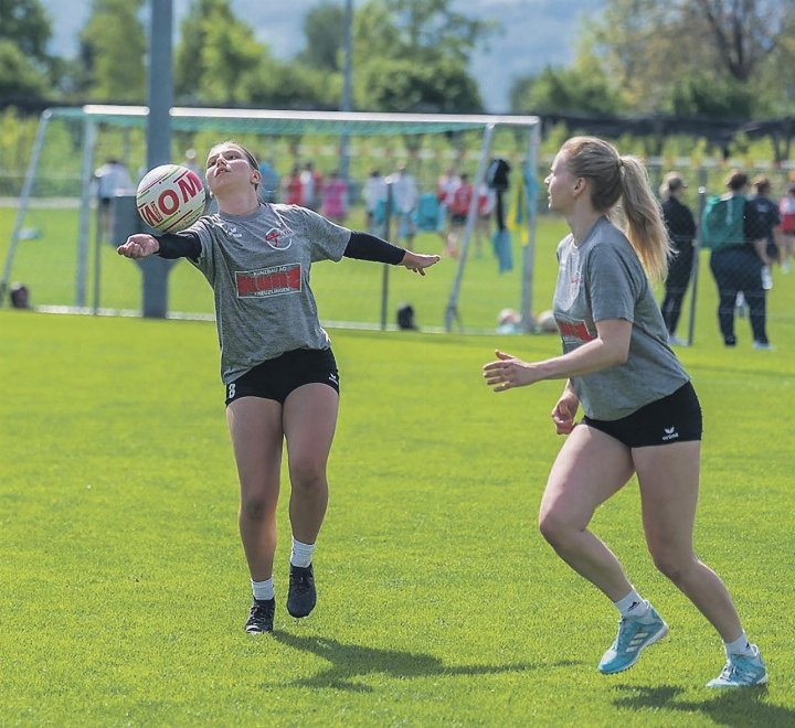 Kreuzlingens Frauen wollen nach dem Titel in der Halle auch auf dem Feld triumphieren. Bild: Stefan Emch, Swiss Faustball