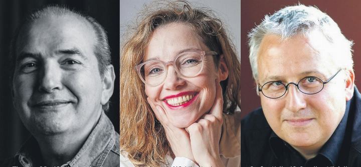 Thomas Götz, Martina Hügi und Stefan Keller: Die Textvirtuosen erfinden am «Icon Poet» unterhaltsame Geschichten zu Museumsstücken. Bild: zVg